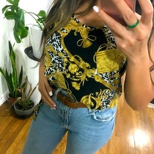 Black and gold tank top